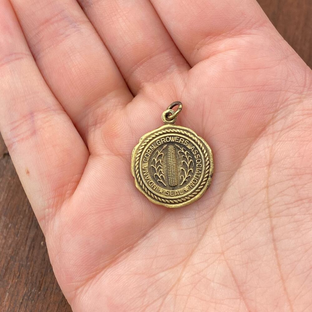 Vintage 925 Sterling Silver "Five Acre Corn Club 75 Bushels" Pendant Charm